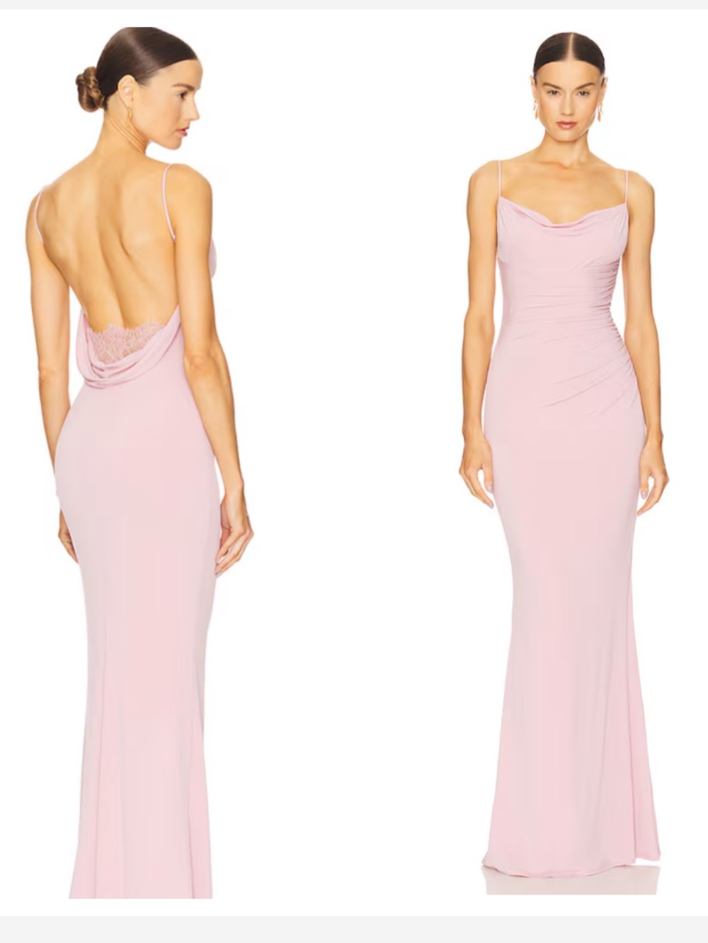 Katie May Light Pink Cowl Back Maxi Dress
